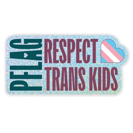 PFLAG Glitter Respect Trans Kids Sticker - Pack of 25