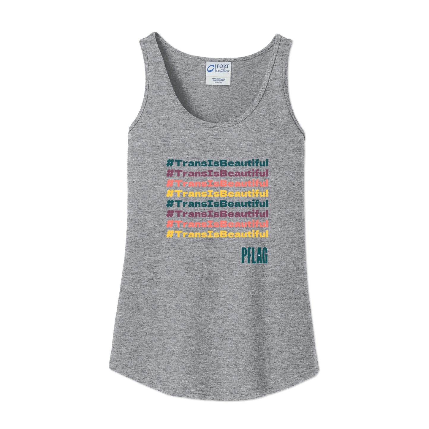 #TransIsBeautiful - Fitted-Cut Grey Heather Tank Top