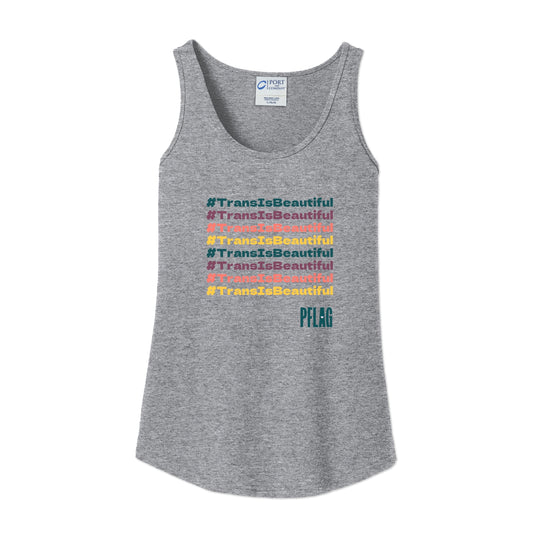 #TransIsBeautiful - Fitted-Cut Grey Heather Tank Top